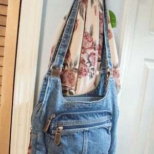Hippie Denim Crossbody Shoulder Bag Purse Medium